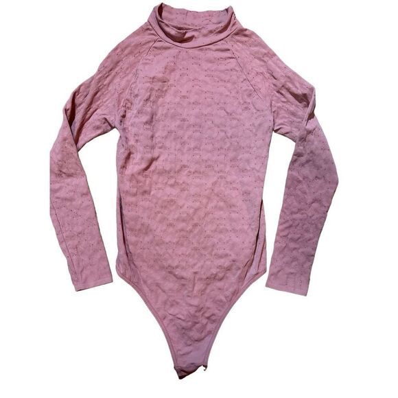 Free People Intimately Seamless Mock Neck Bodysuit Long Sleeve mauve pin… - Picture 1 of 9